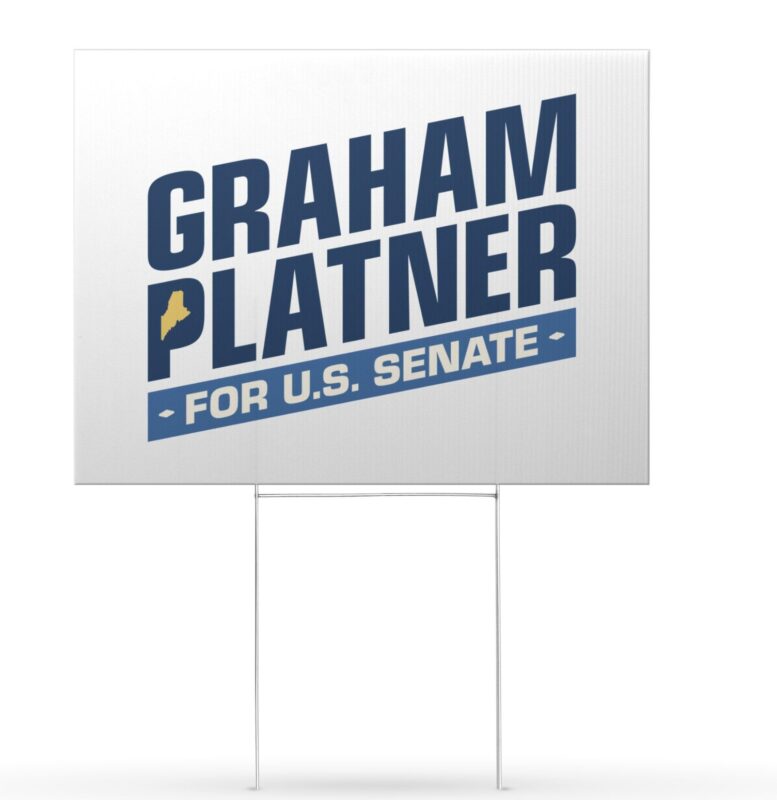 Graham Platner for Senate Logo Yard Sign