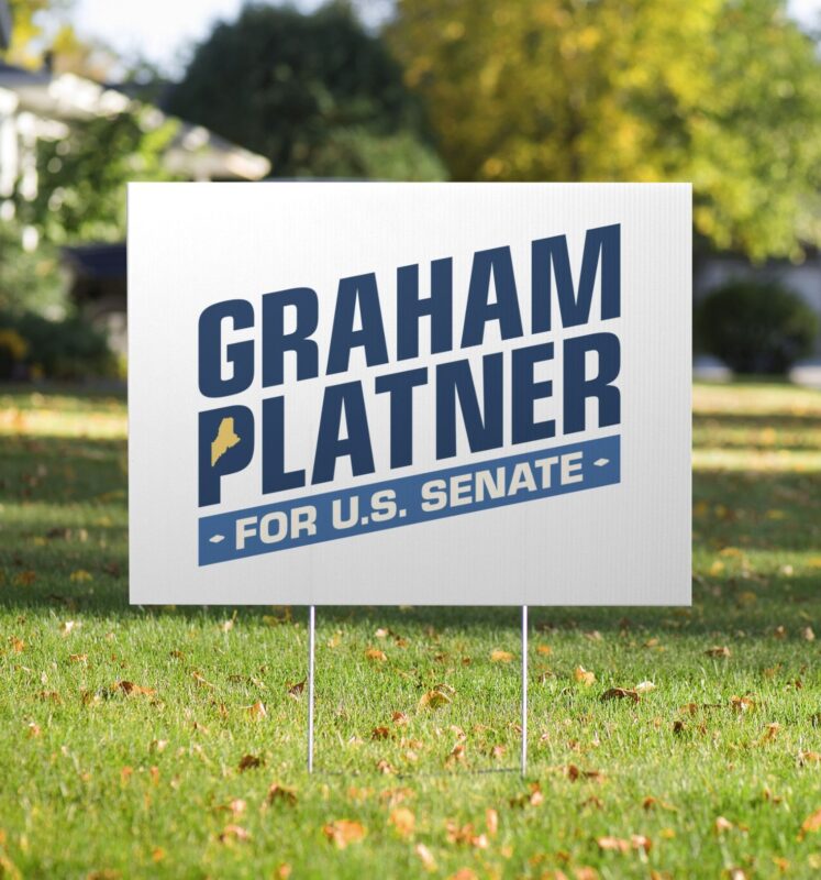 Graham Platner for Senate Logo Yard Sign
