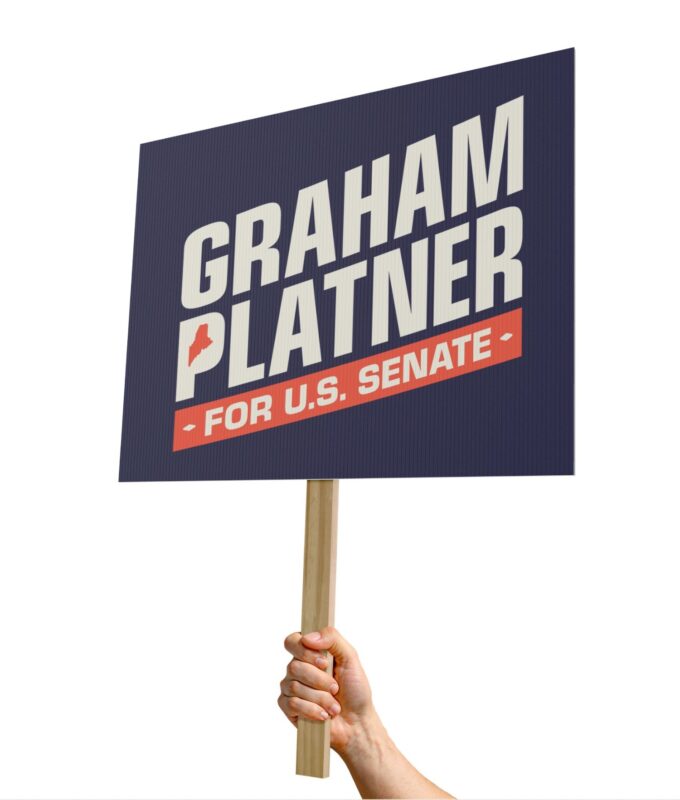 Graham Platner for Senate Protest Sign