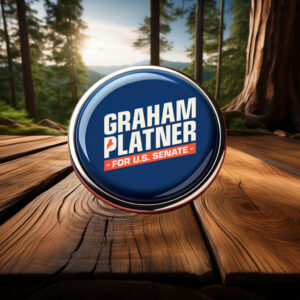 Graham Platner for Senate – Bold Pin Button