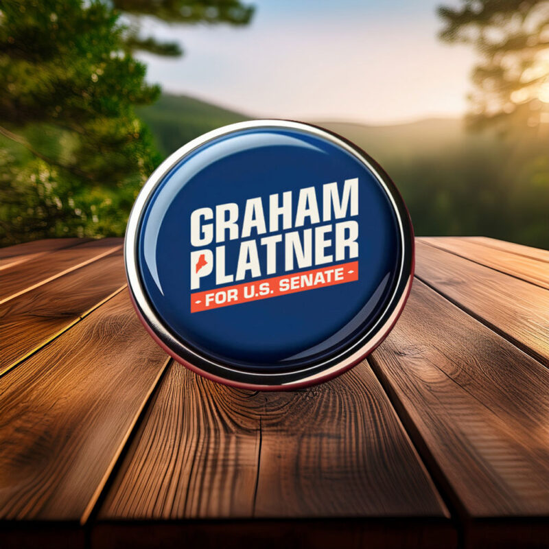 Graham Platner for Senate – Bold Pin Button