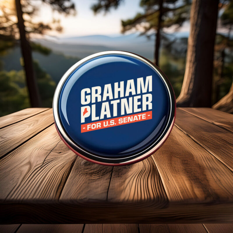 Graham Platner for Senate – Bold Pin Button