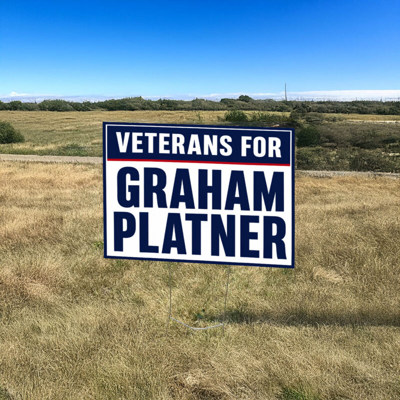 Veterans for Graham Platner Sign