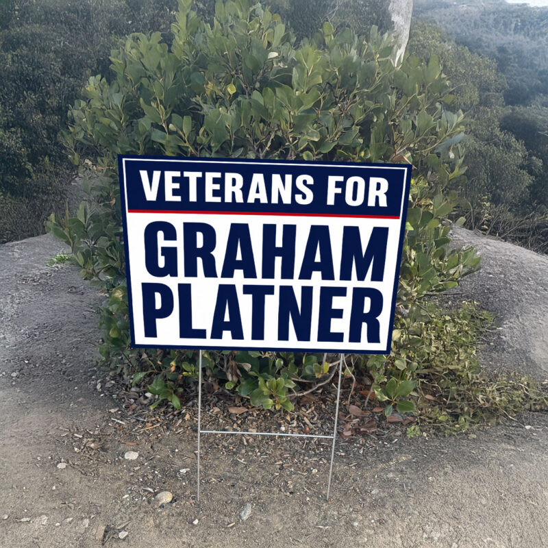 Veterans for Graham Platner Sign