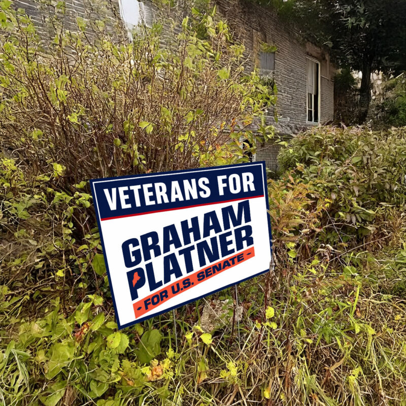 Veterans for Graham Platner Yard Sign