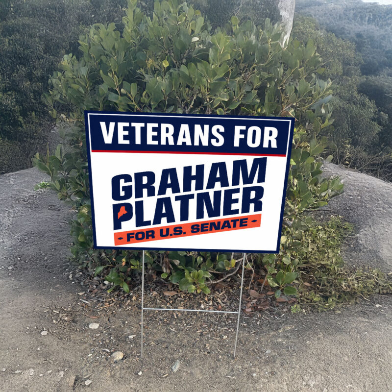 Veterans for Graham Platner Yard Sign