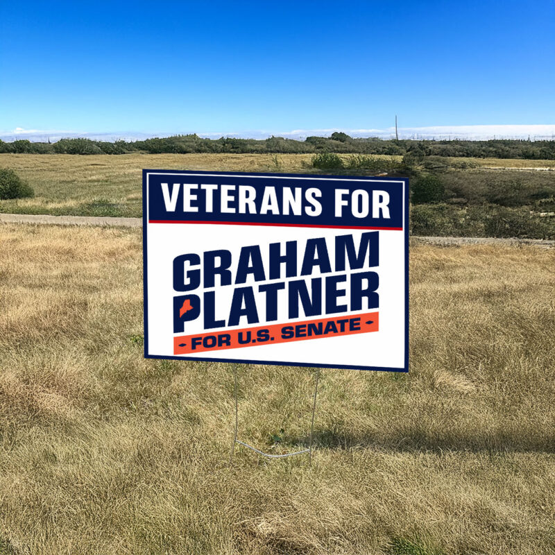 Veterans for Graham Platner Yard Sign