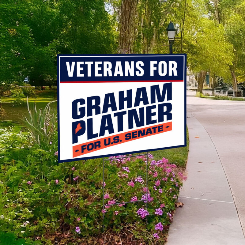 Veterans for Graham Platner Yard Sign