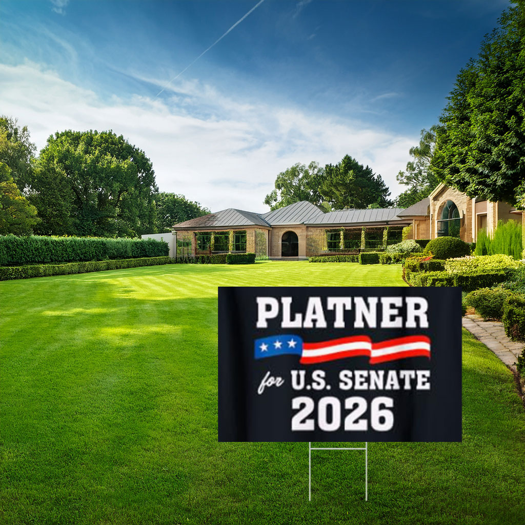 Platner For U.S. Senate 2026 Yard Sign, Patriotic Campaign Yard Sign