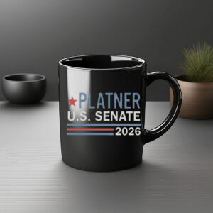 Platner U.S. Senate 2026 Mug, Vintage Patriotic Political Coffee Cup