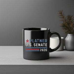 Platner U.S. Senate 2026 Mug, Vintage Political Campaign Coffee Cup