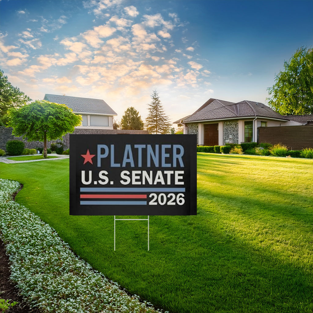 Platner U.S. Senate 2026 Yard Sign, Vintage Patriotic Yard Sign