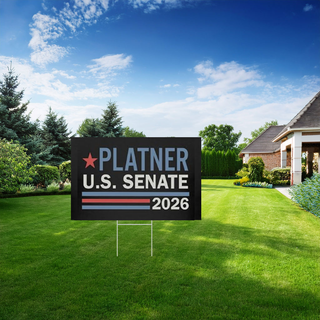 Platner U.S. Senate 2026 Yard Sign, Vintage Patriotic Yard Sign